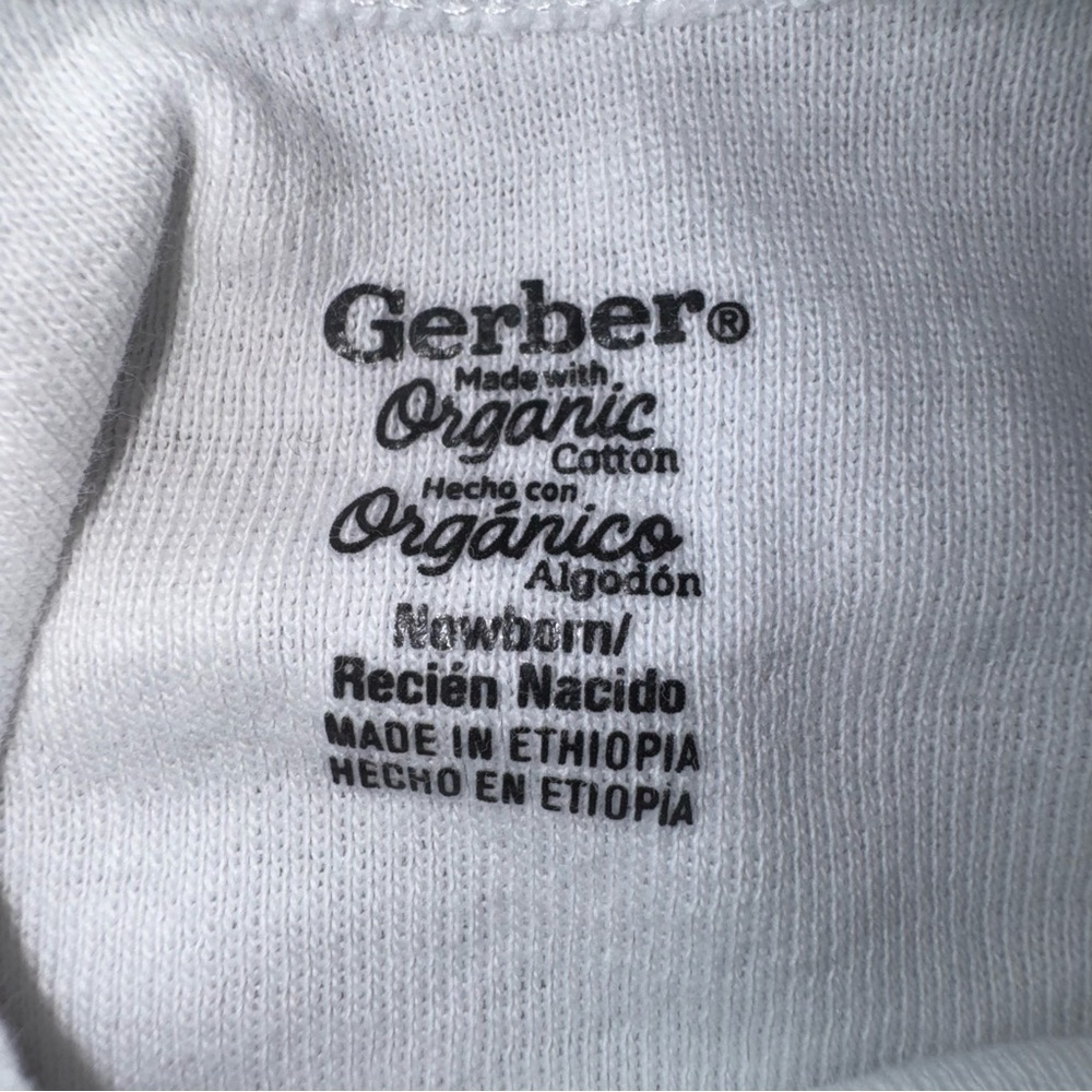Set of 6 Gerber Organic Cotton White Short Sleeve Onesies | 0–3 Months - Picture 6 of 6